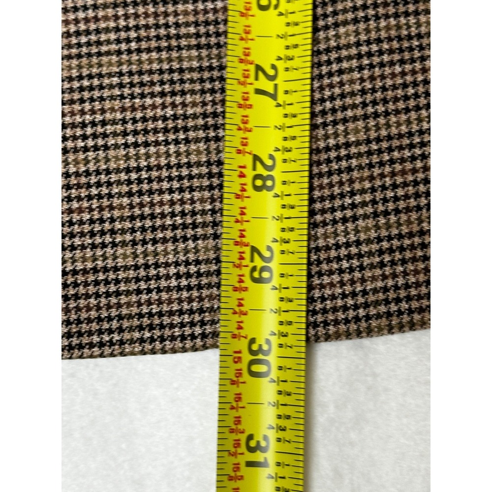 HM Brown Houndstooth Plaid Blazer Oversized Long Sleeve Jacket Small A12-099 - Picture 3 of 10